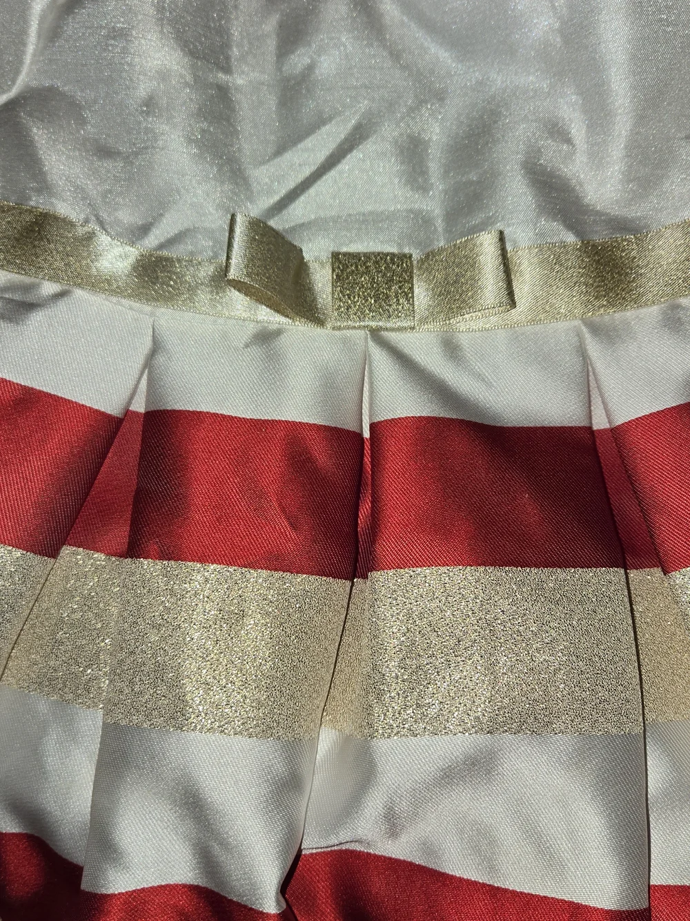 Bonnie Jean Ivory, Red and Gold Striped Holiday Dress SZ 2T